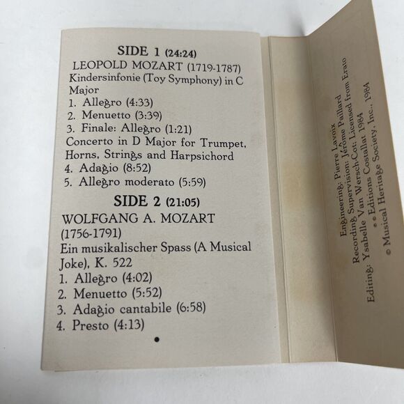 Leopold & Wolfgang Mozart MHC 9026K Cassette - Picture 3 of 4